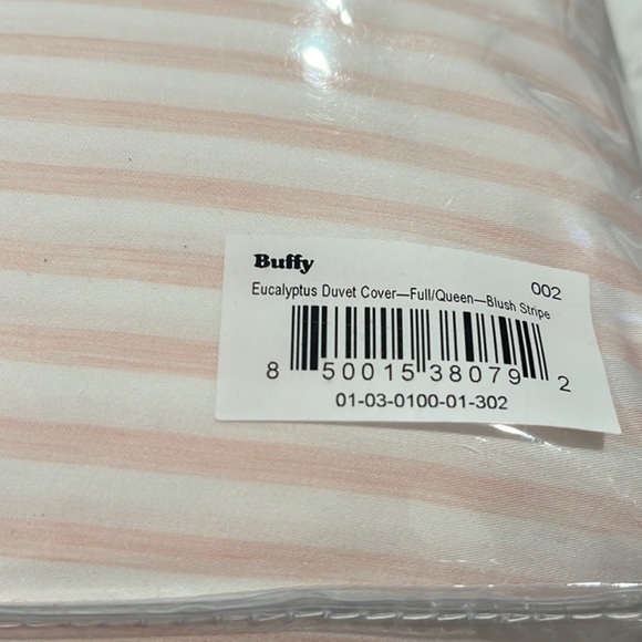 Buffy eucalyptus duvet cover blush stripe queen - Picture 3 of 4